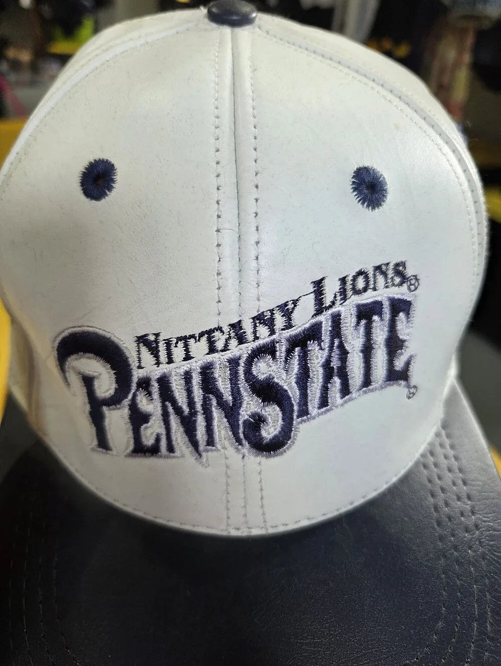 New Vintage Penn State Nittany Lions PSU Leather Snapback Hat Cap by Modern Nos